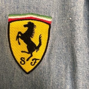 MEN’S jean long sleeve shirt with Ferrari logo